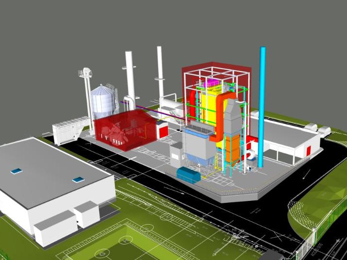 Modélisation 3D de l’implantation de la nouvelle chaufferie biomasse