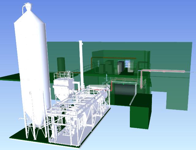 Vue 3D de l’implantation de l’installation