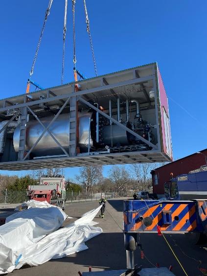 Installation du module de chaufferie préfabriqué